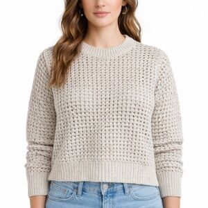 GAP Champagne Gold Open-Knit Shimmer Sweater